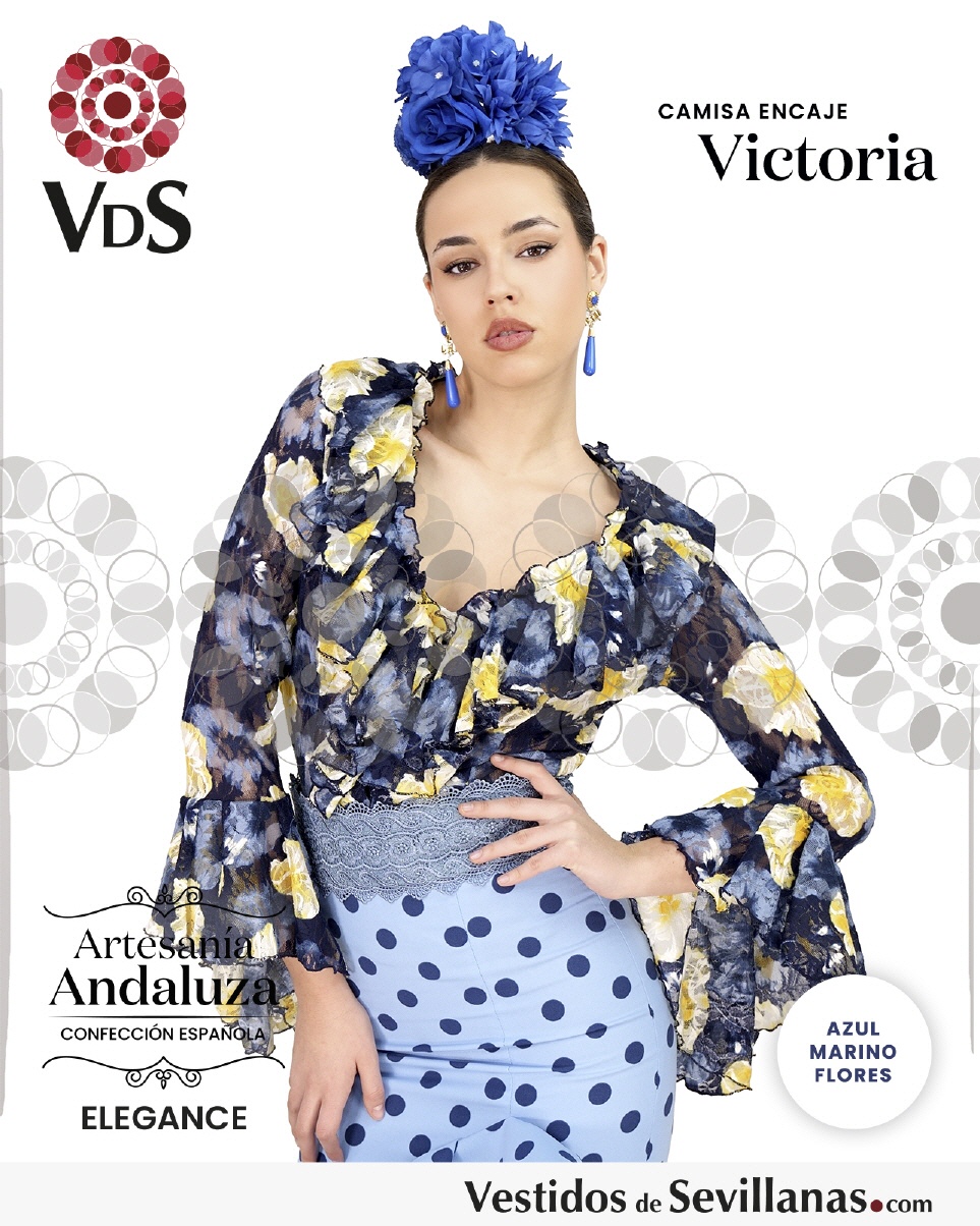 Camisa VICTORIA, Encaje flores (T.L)_3col