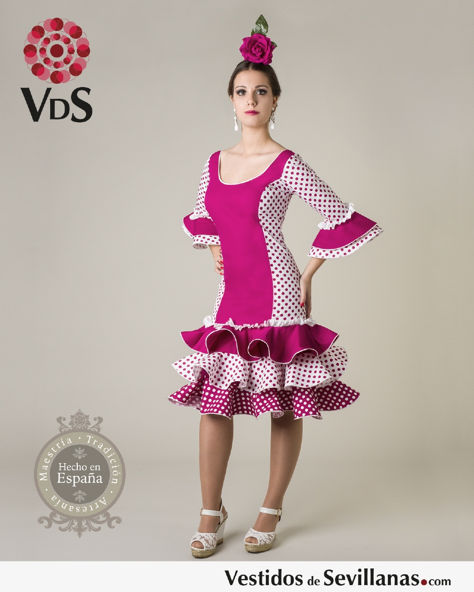 Traje de Flamenca M&aacute;laga corto C/Manga_3col